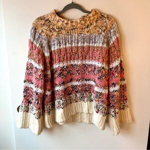 Anthropologie Kahlo Striped Chunky Knit Sweater Multicolor